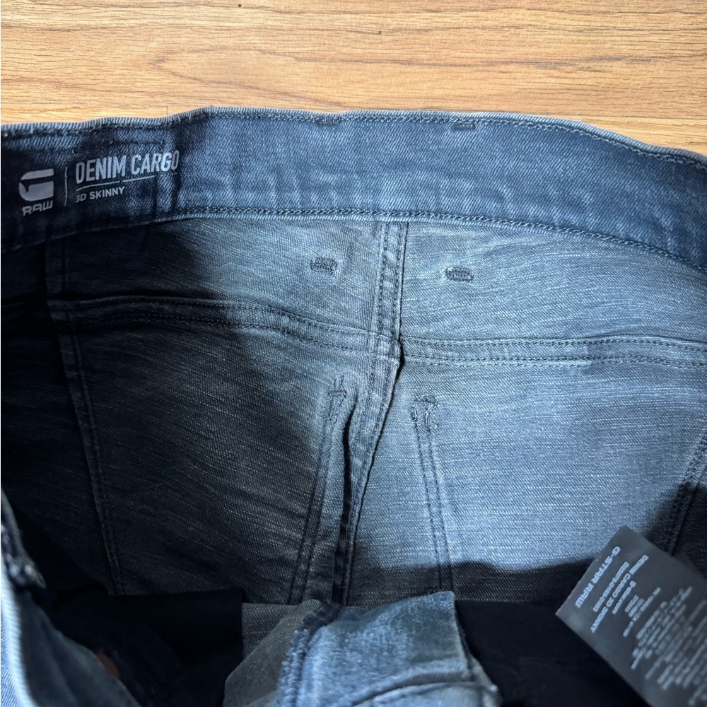 G-Star Raw 3D Skinny Denim Cargo Pants Faded Gray Multi-Pockets - Picture 5 of 10